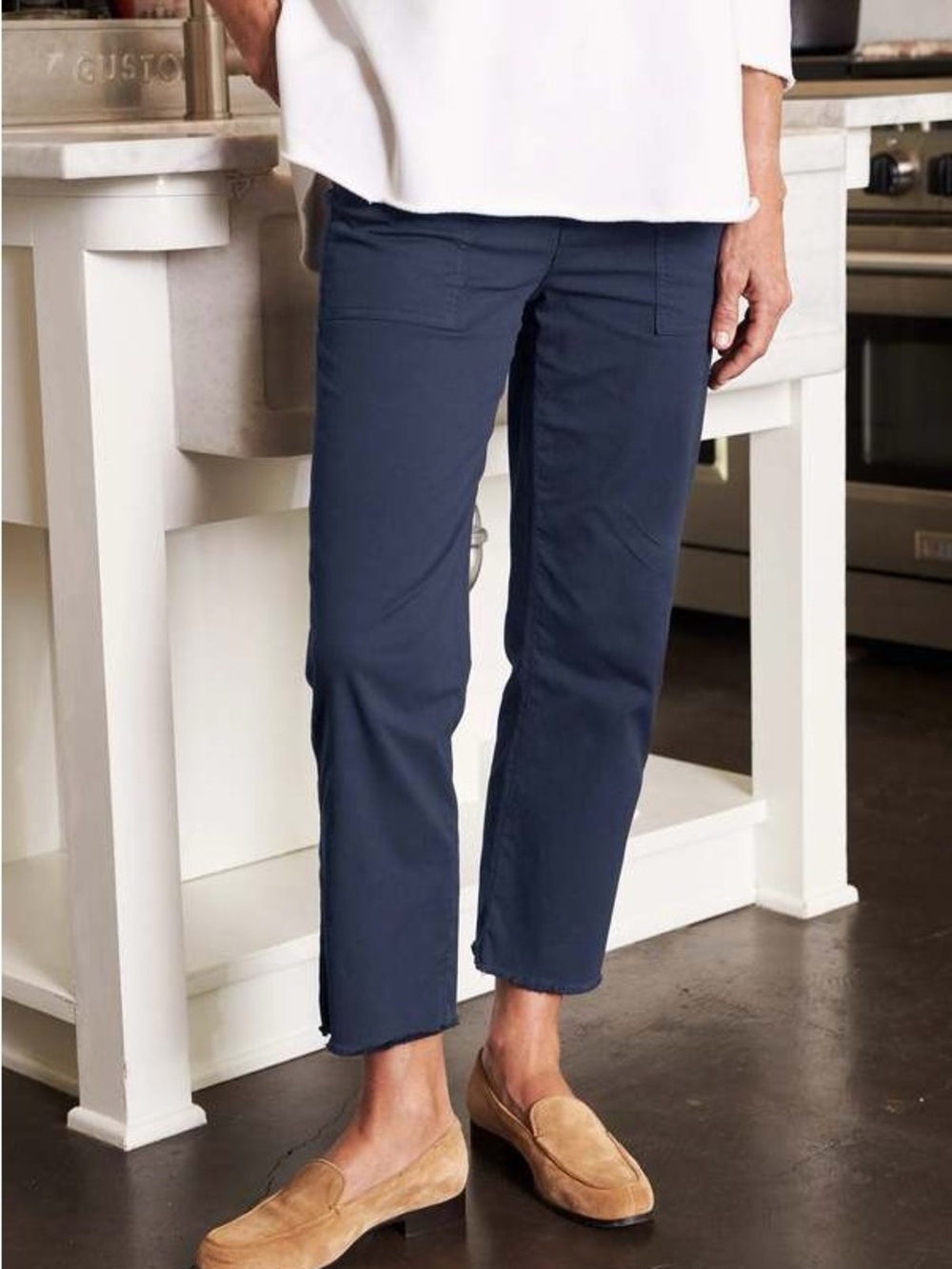 Frank & Eileen Utility Blackstone Pants - Navy blue chino pockets cotton USA 6